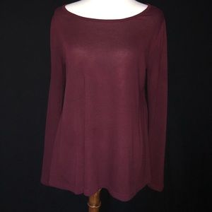 Maroon and blue high-low tunic, small